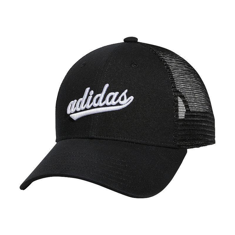 adidas Womens Embroidered Logo Mesh Trucker Hat - White Product Image