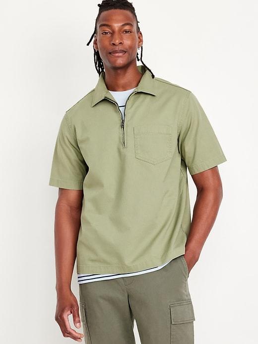 Quarter-Zip Workwear Shirt Product Image