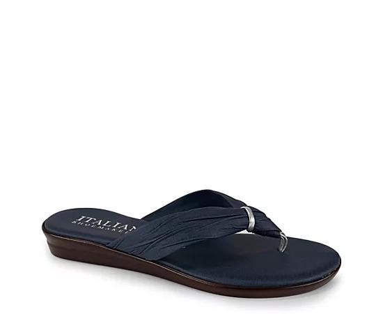 Womens Italian Shoemakers Aleena Flat Sandals Dark Blue Product Image