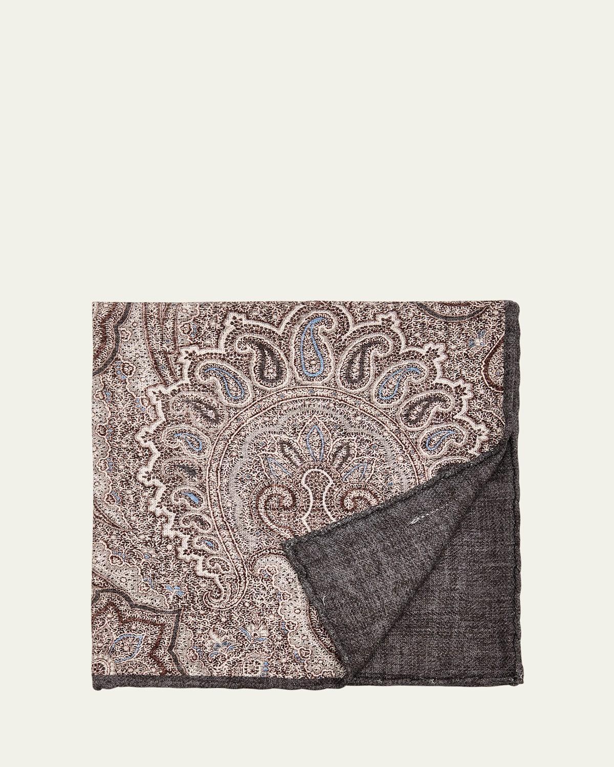 Mens Silk Paisley-Print Pocket Square Product Image