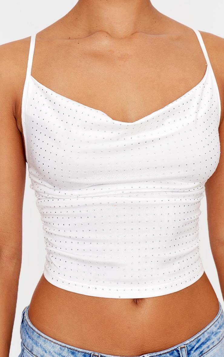 White Hot Fix Cowl Neck Cami Top Product Image