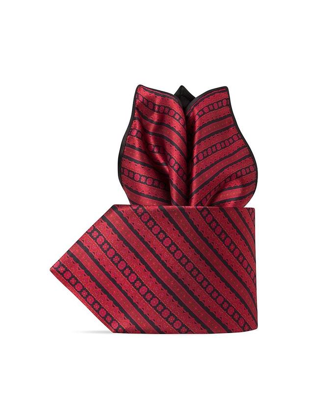 Mens Luxury Hand-Printed Silk Tie Set Product Image