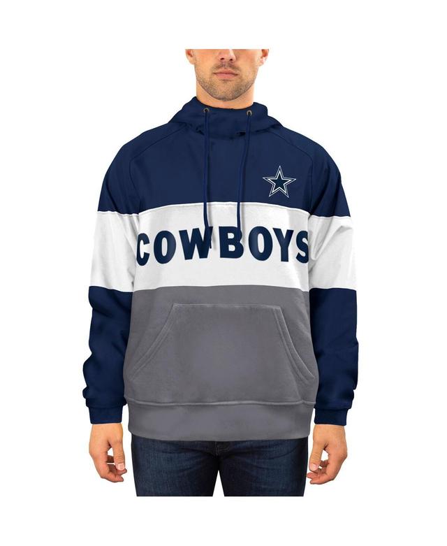 Men's New Era Navy/Gray Dallas Cowboys Fleece Star Pullover Hoodie Product Image