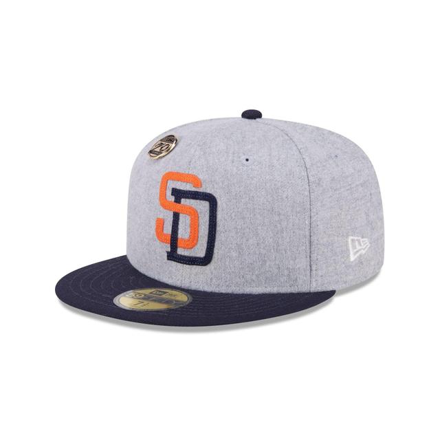 San Diego Padres 70th Anniversary Gray 59FIFTY Fitted Hat Male Product Image