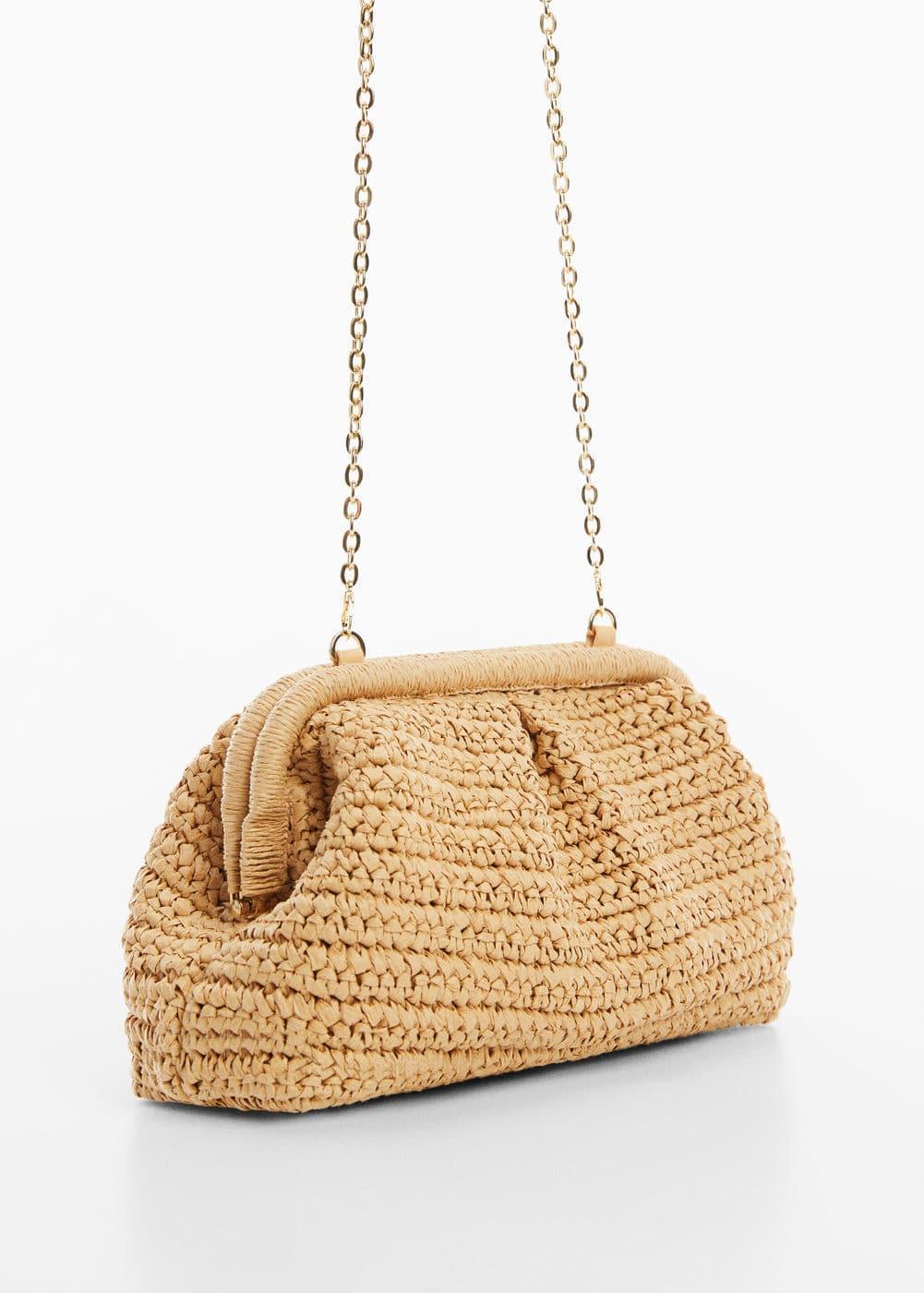 MANGO - Rattan clutch bag - One size - Women Product Image