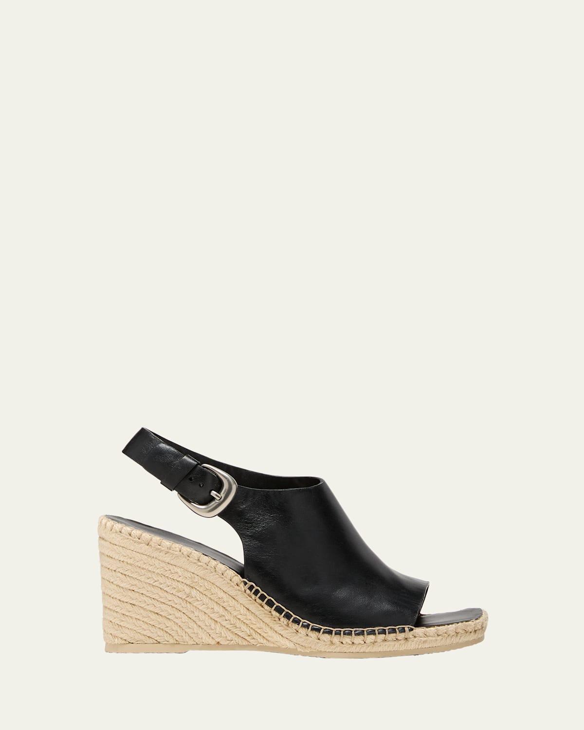 Gabriela Leather Wedge Slingback Espadrilles Product Image