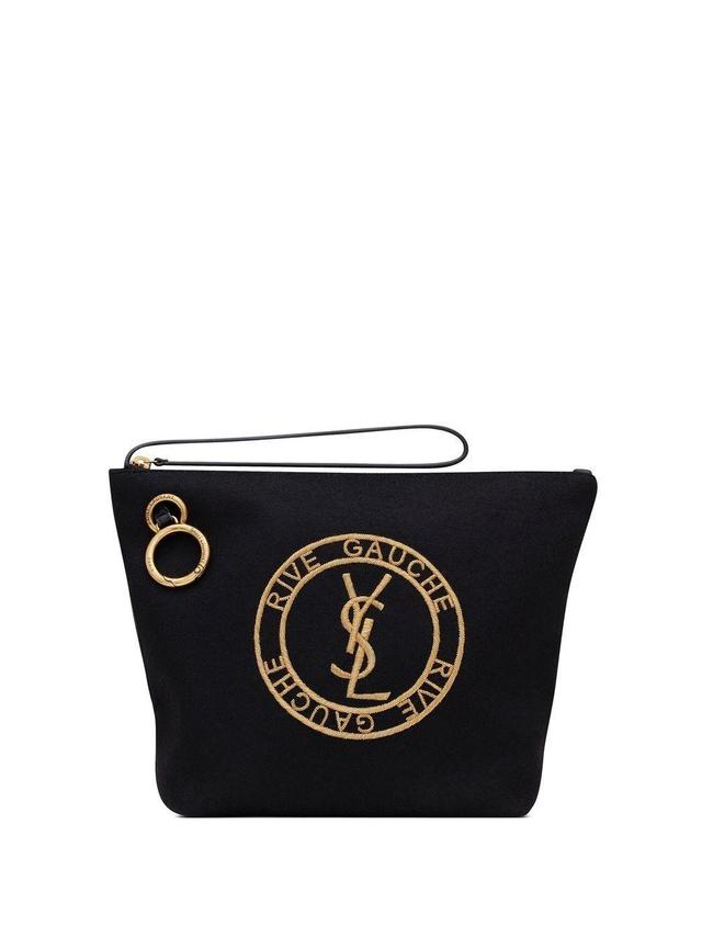 Embroidered-logo Trapeze Pouch In Black Product Image