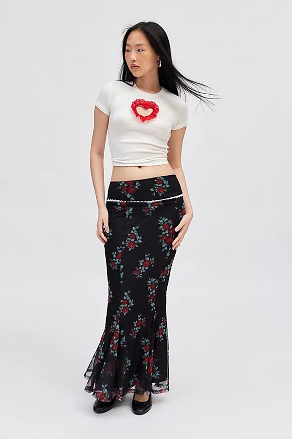 Daisy Street Floral Mesh Maxi Skirt, Womens at Urban Outfitters Product Image