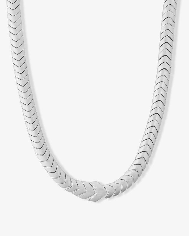 Serpent Herringbone Collar 18" - Silver Product Image