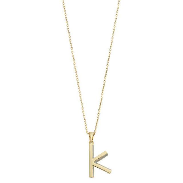 City Luxe Gold Tone Initial Charm Pendant Necklace, Womens Grey Product Image