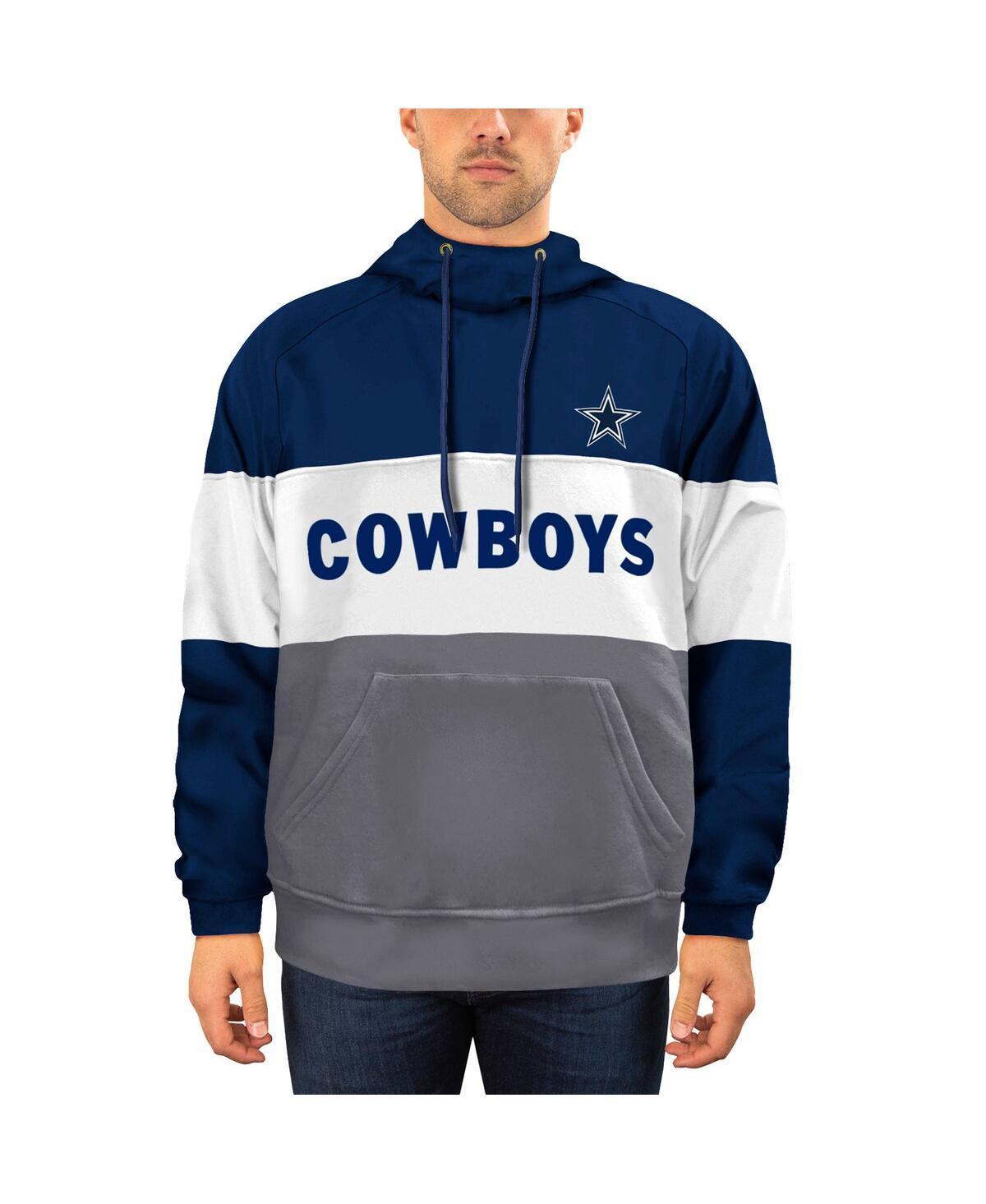 Men's New Era Navy/Gray Dallas Cowboys Big & Tall Fleece Star Team Pullover Hoodie Product Image