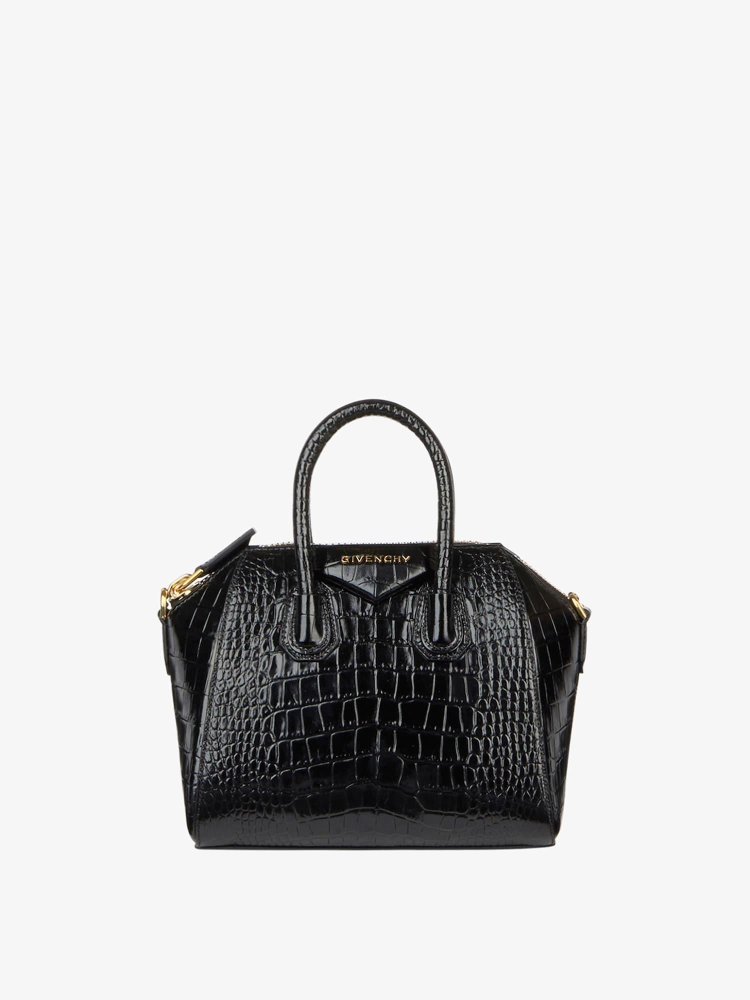 Mini Antigona bag in crocodile effect leather Product Image