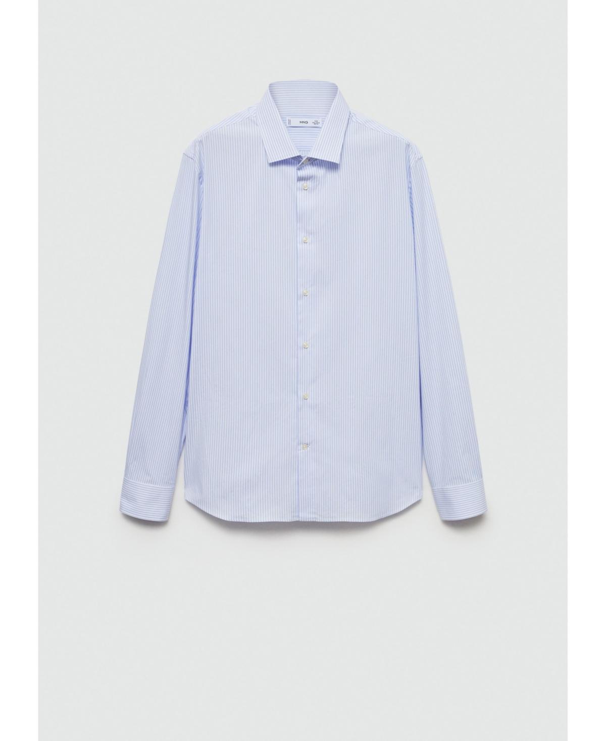 Mango Mens Fine-Striped Cotton Shirt Product Image