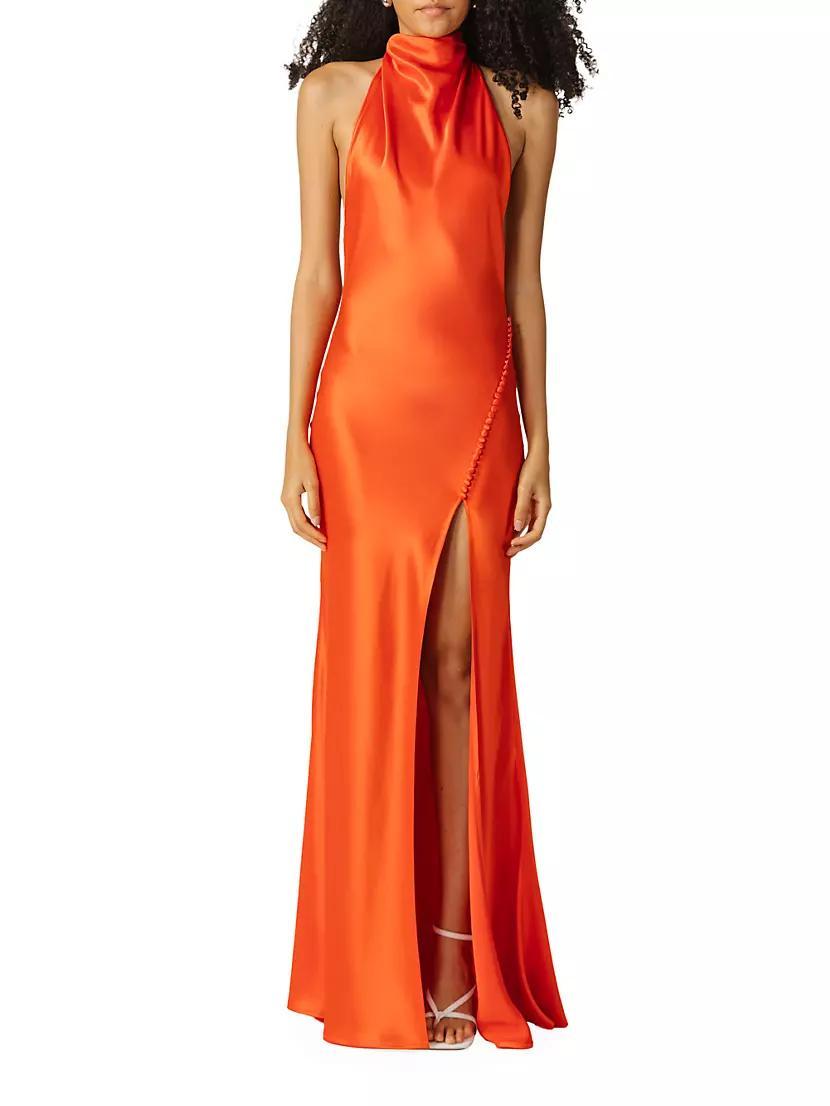 Penelope Satin Halterneck Gown Product Image