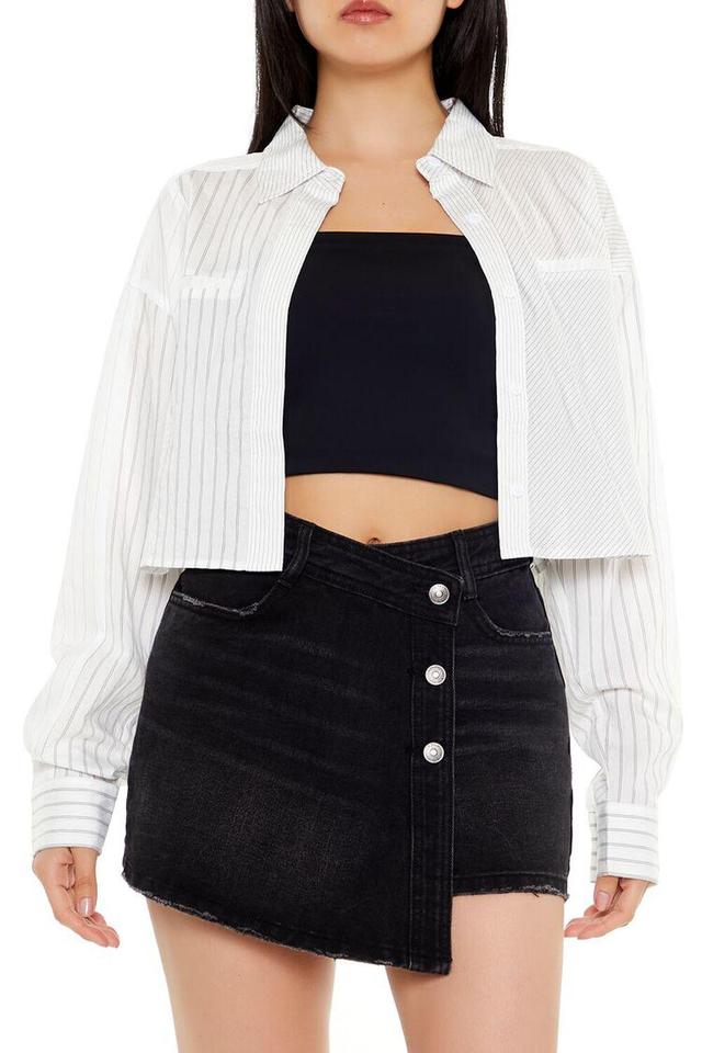 Striped Cropped Shirt | Forever 21 Product Image