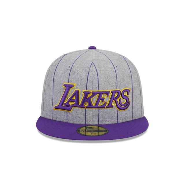 Los Angeles Lakers Heather Pinstripe 59FIFTY Fitted Hat Male Product Image