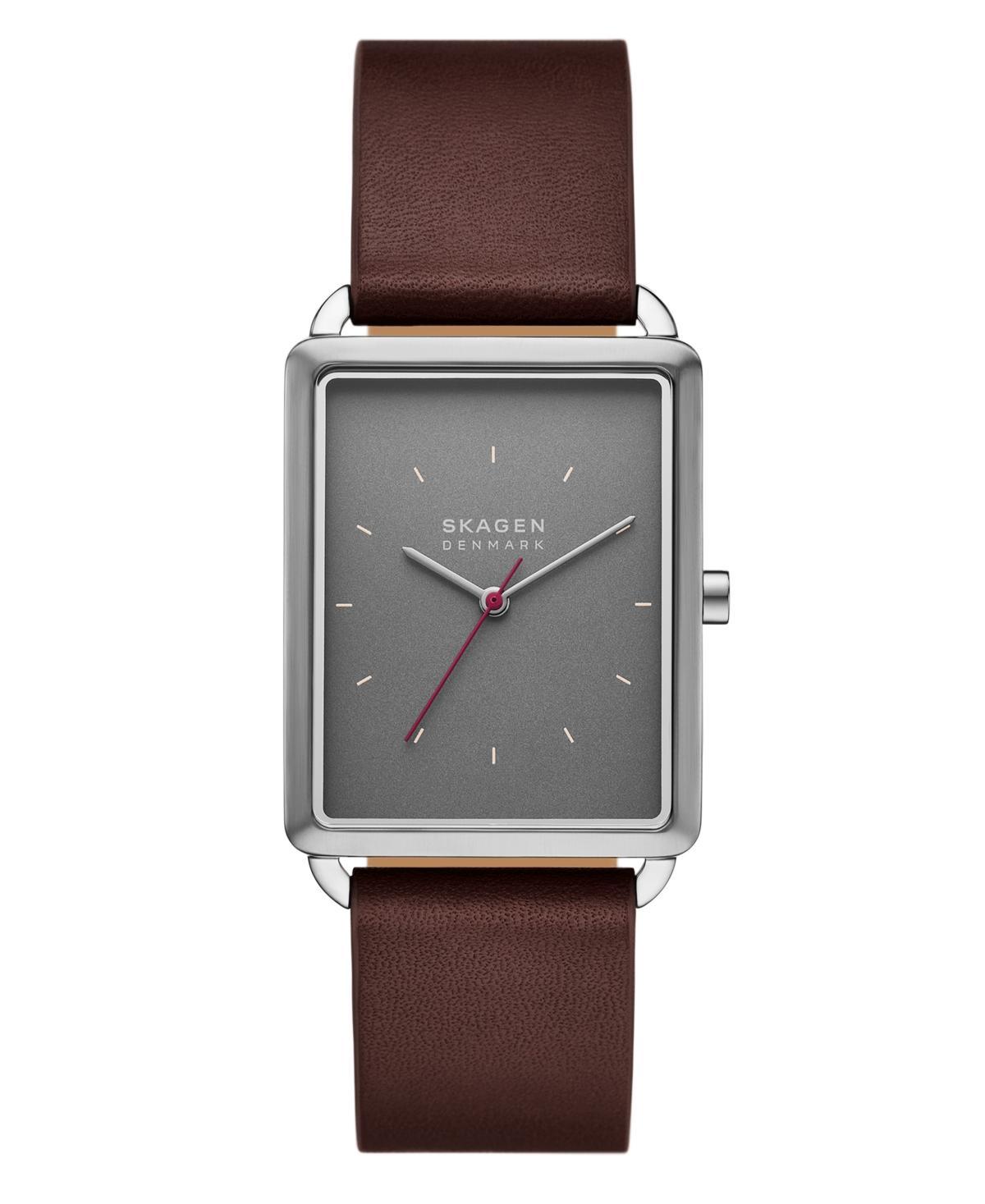 Skagen Mens Hagen Quartz Three-Hand Brown Pro-Planet Leather 36mm - Brown Product Image