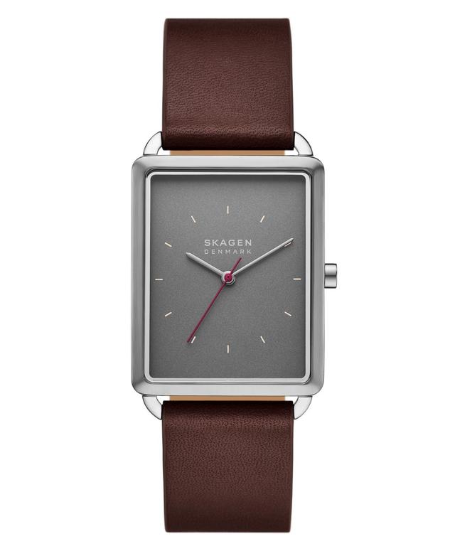 Skagen Mens Hagen Quartz Three-Hand Brown Pro-Planet Leather 36mm - Brown Product Image