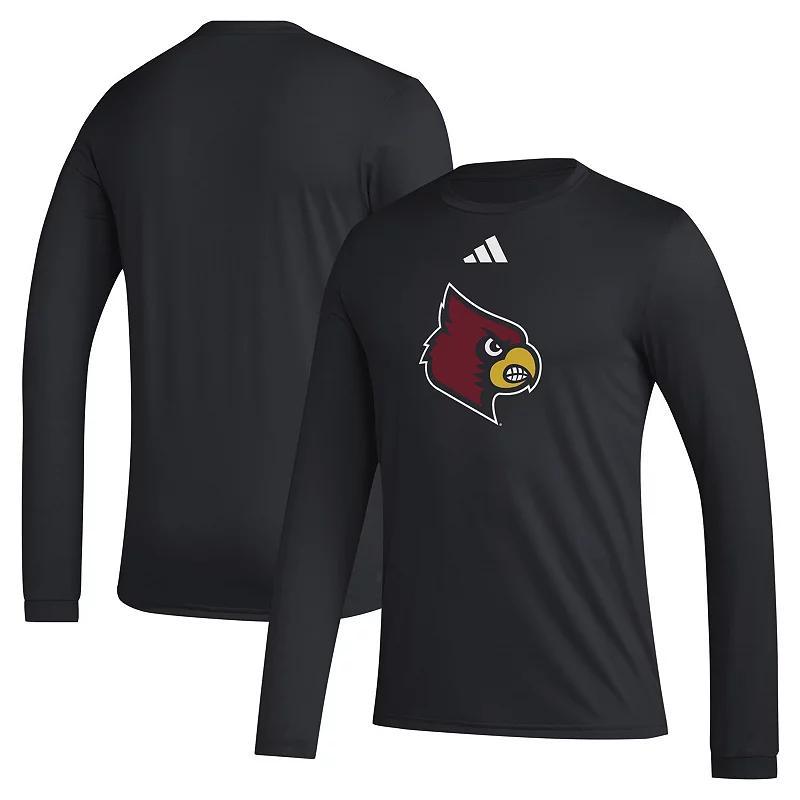 Mens adidas Louisville Cardinals Primary Locker Logo Pre-Game Long Sleeve T-Shirt Product Image