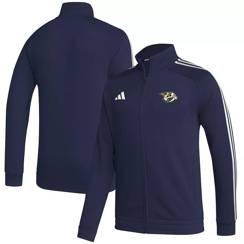 Mens adidas Navy Nashville Predators Raglan Full-Zip Track Jacket Pdt Blue Product Image