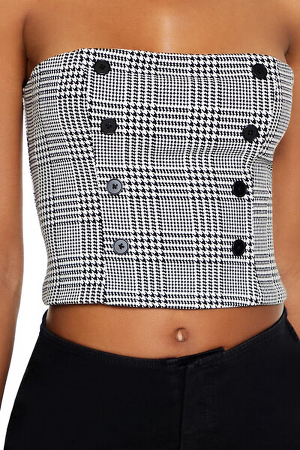 Glen Plaid Cropped Tube Top | Forever 21 Product Image