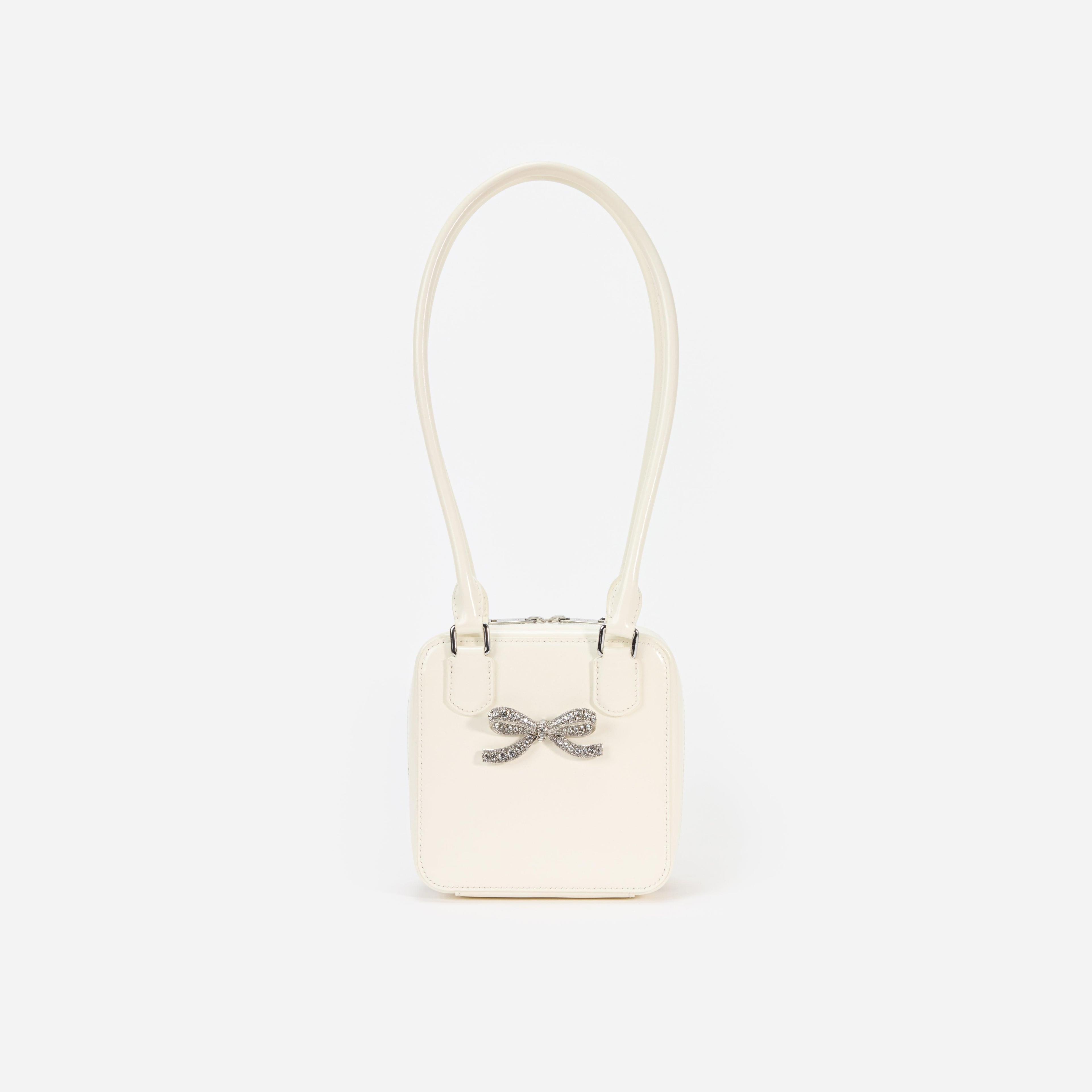 Cream Leather Square Shoulder Bag product image