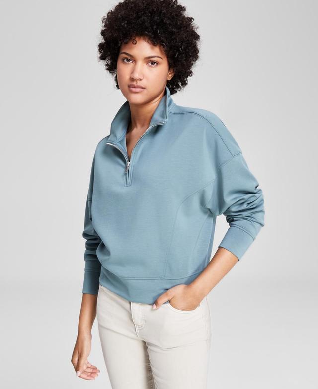 And Now This Womens Quarter-Zip Scuba Sweatshirt, Created for Macys Product Image