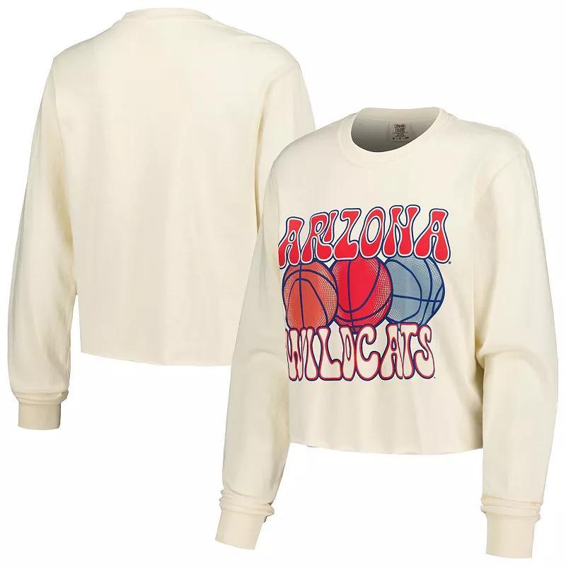 Womens Natural Arizona Wildcats Comfort Colors Basketball Cropped Long Sleeve T-Shirt Product Image