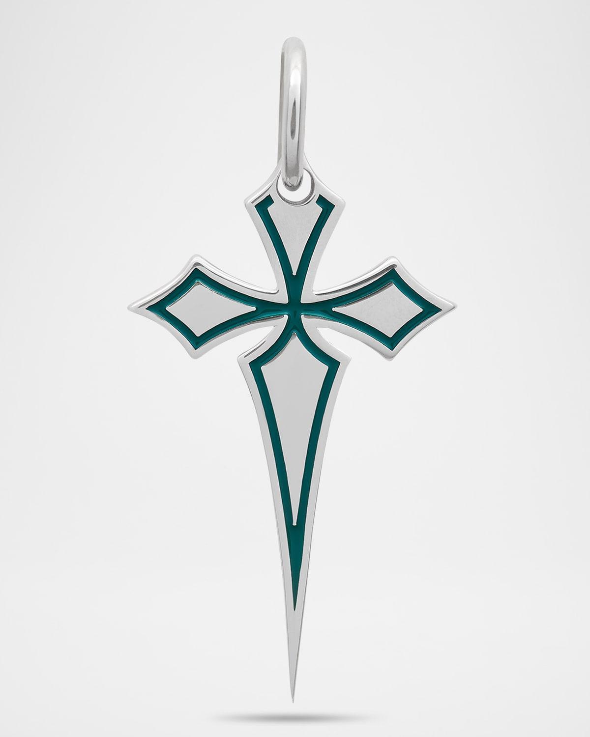 Mens The Cross Gothic Recycled Sterling Silver Pendant Product Image