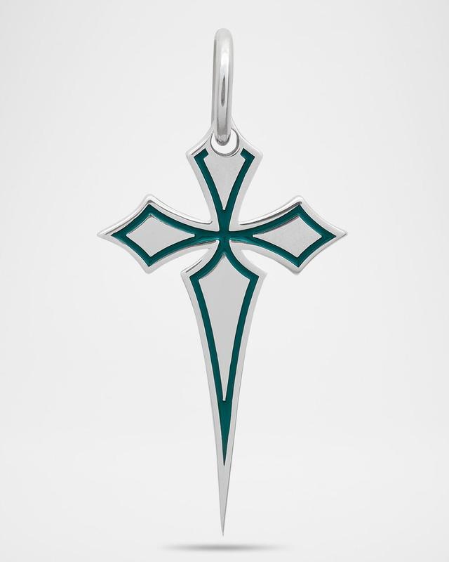 Mens The Cross Gothic Recycled Sterling Silver Pendant Product Image