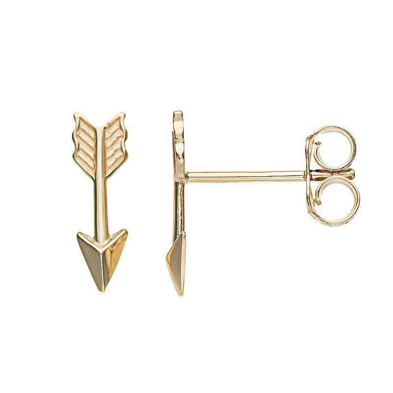 Au Naturale 14k Gold Arrow Stud Earrings, Womens Product Image