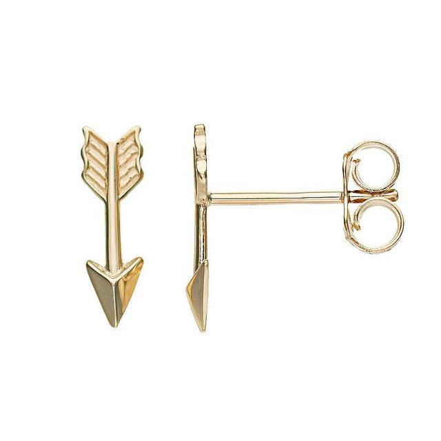 Au Naturale 14k Gold Arrow Stud Earrings, Womens, Yellow Product Image