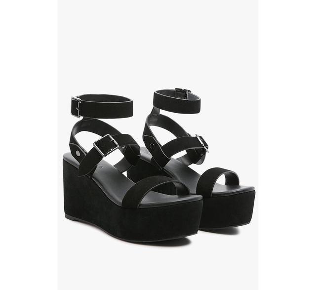 Rag & Co Portia Womens Leather Wedge Sandal Product Image