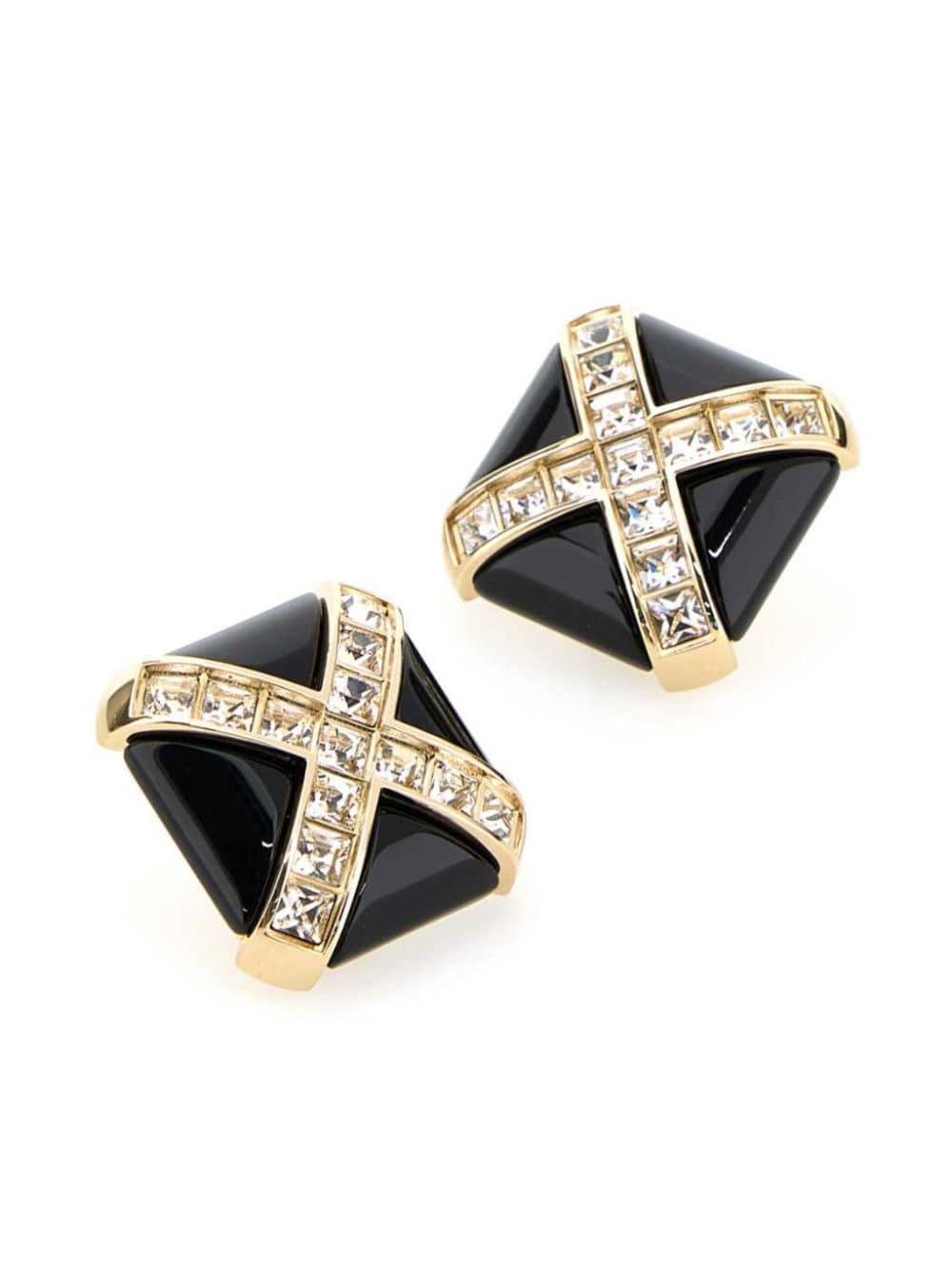 crystal-embellished clip-on stud earrings Product Image