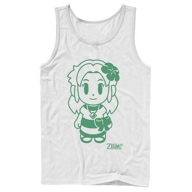 Mens Nintendo Legend Of Zelda Links Awakening Marin Green Outline Portrait Tank Top Product Image