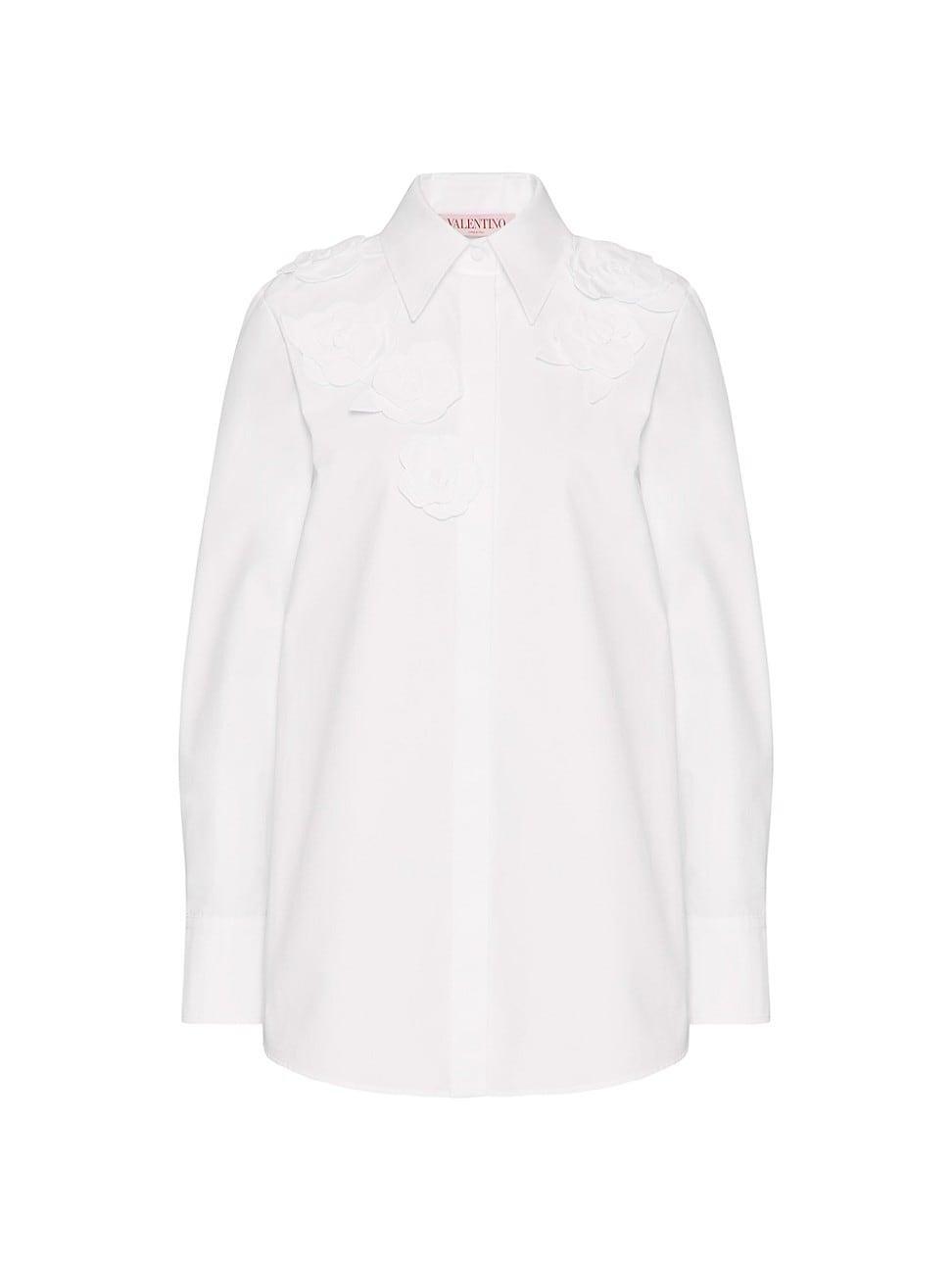 Womens Embroidered Compact Poplin Shirt product image