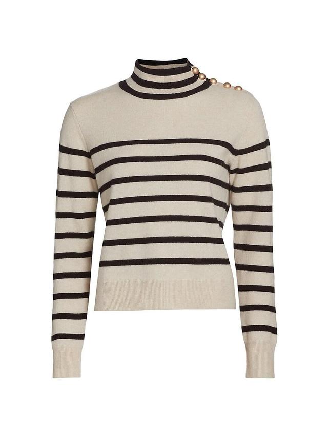 Womens Striped Cashmere Sweater Product Image