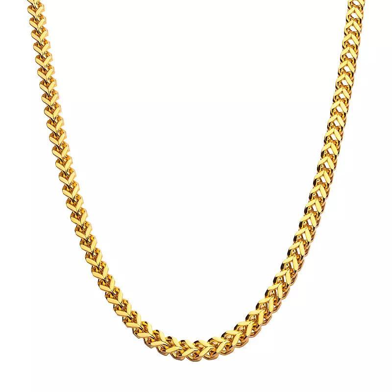 18k Gold Over Stainless Steel 6 mm Franco Chain Necklace, Mens Product Image