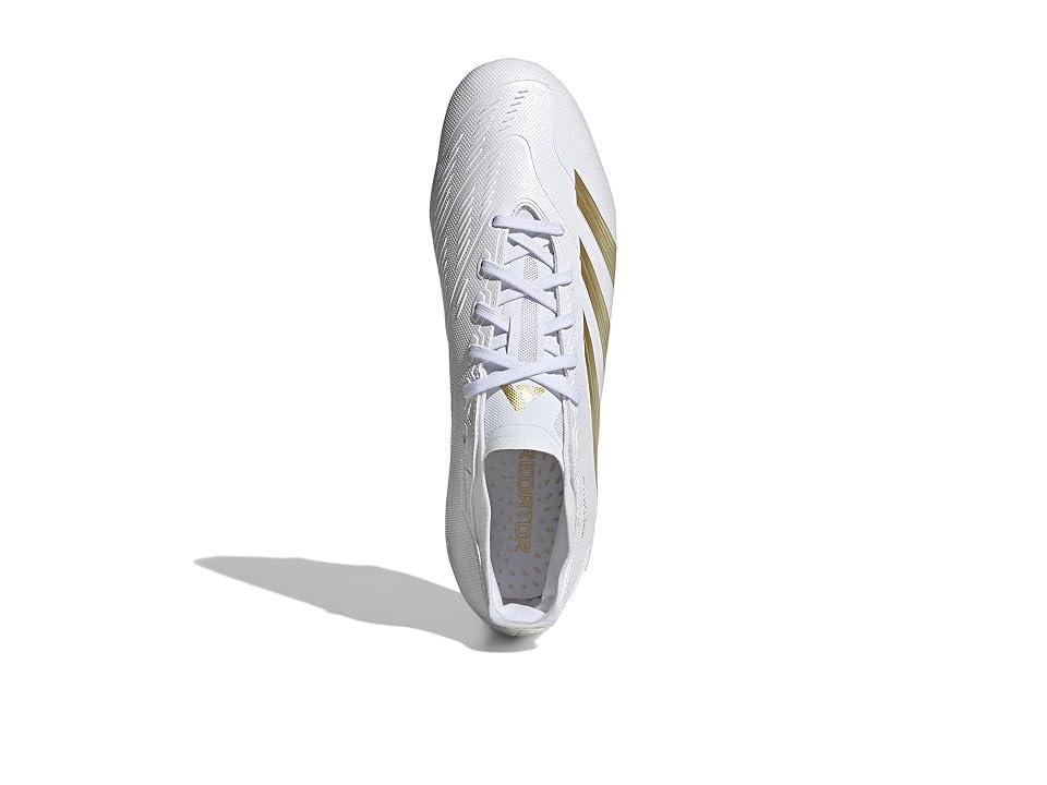 adidas Predator League Football Boots Firm Ground (White Metallic/Sandy Beige Metallic) Men's Soccer Shoes Product Image