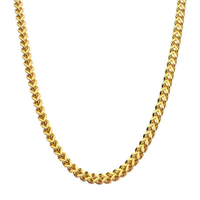 18k Gold Over Stainless Steel 6 mm Franco Chain Necklace, Mens Product Image