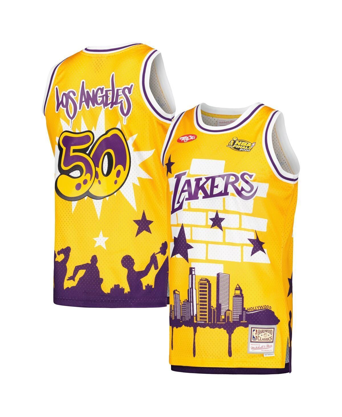 Mens Mitchell & Ness x Tats Cru Los Angeles Lakers Hardwood Classics Fashion Jersey Product Image