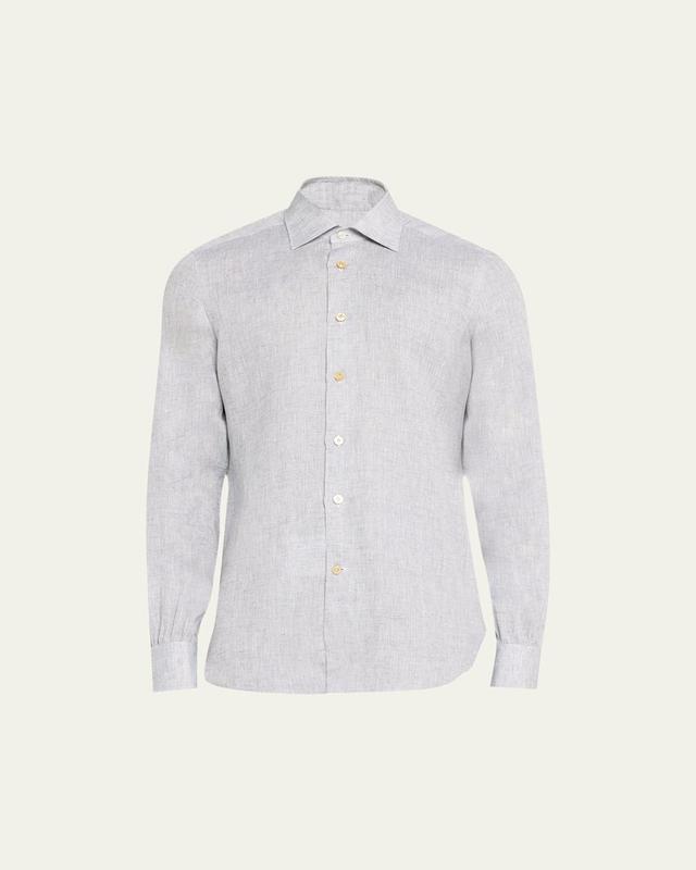 Mens Linen Casual Button-Down Shirt Product Image