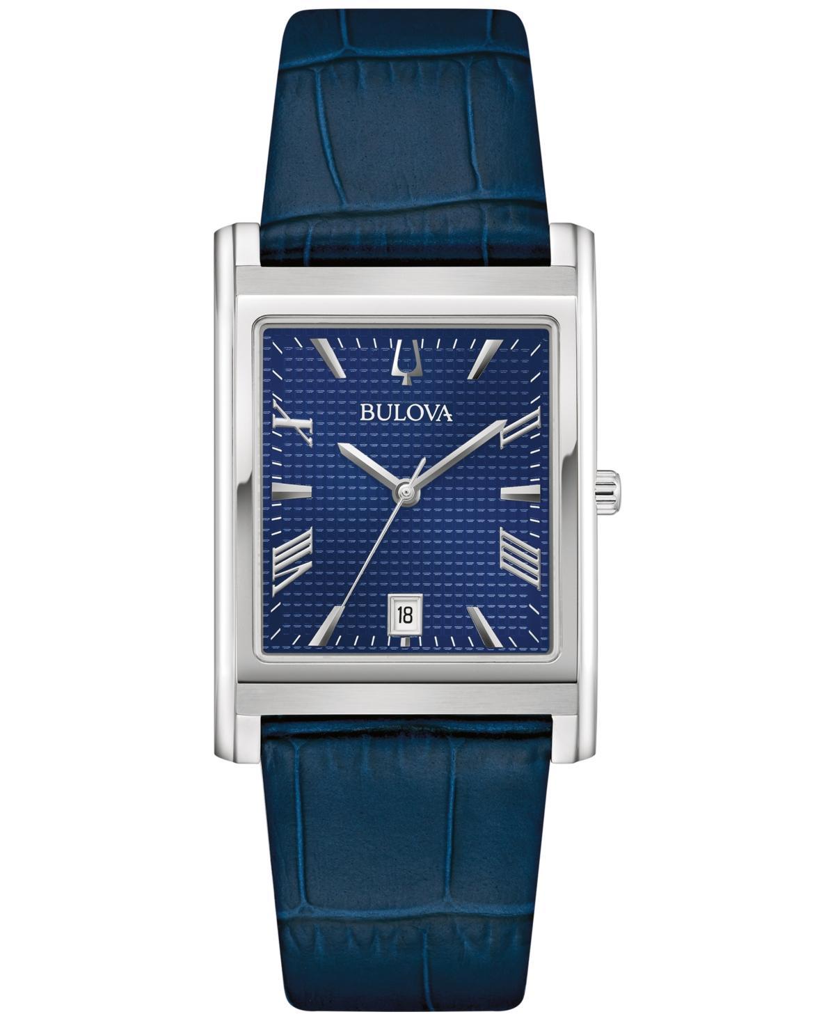 Bulova Mens Sutton Blue Leather Strap Watch 29mm Product Image