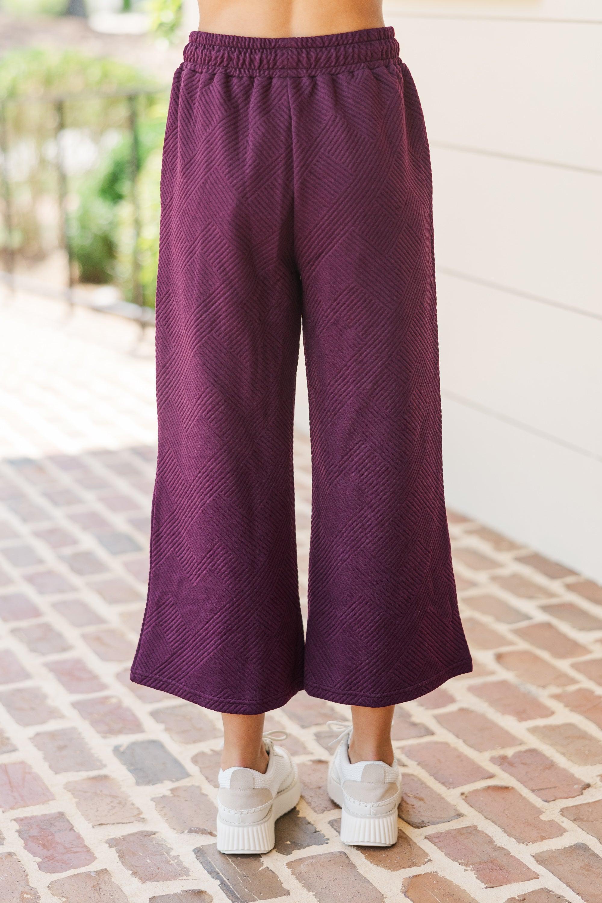 Make Your Day Mulberry Textured Pants Female Product Image