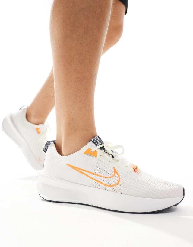 Interact Run Sneakers In Off White And Orange Product Image