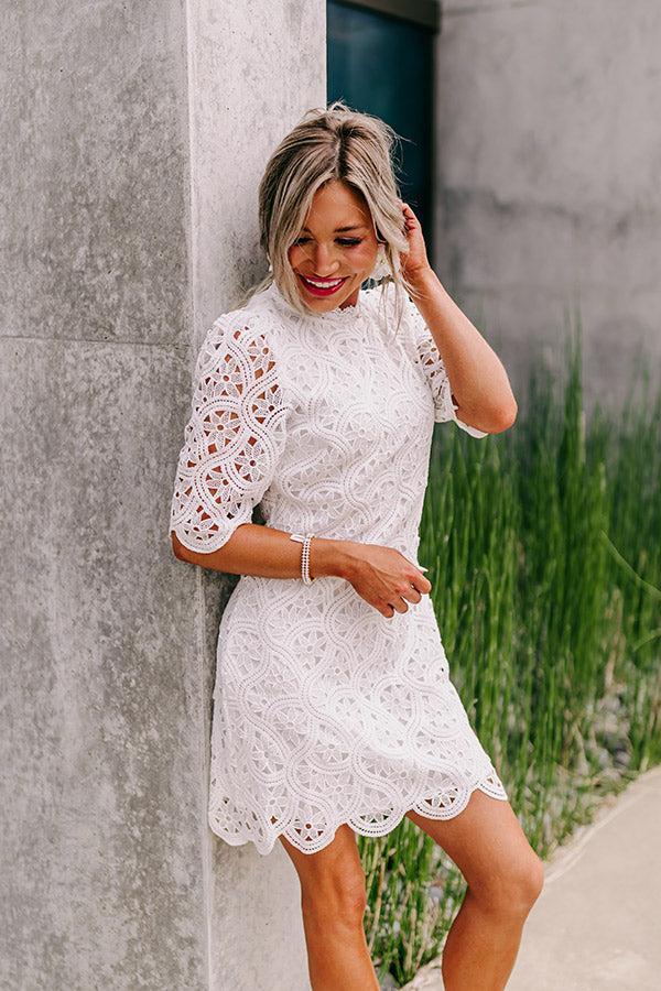 Claim To Love Crochet Dress in White Product Image