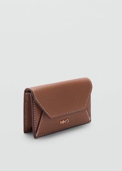 MANGO - Coin purse with flap and decorative stitching - One size - Women Product Image