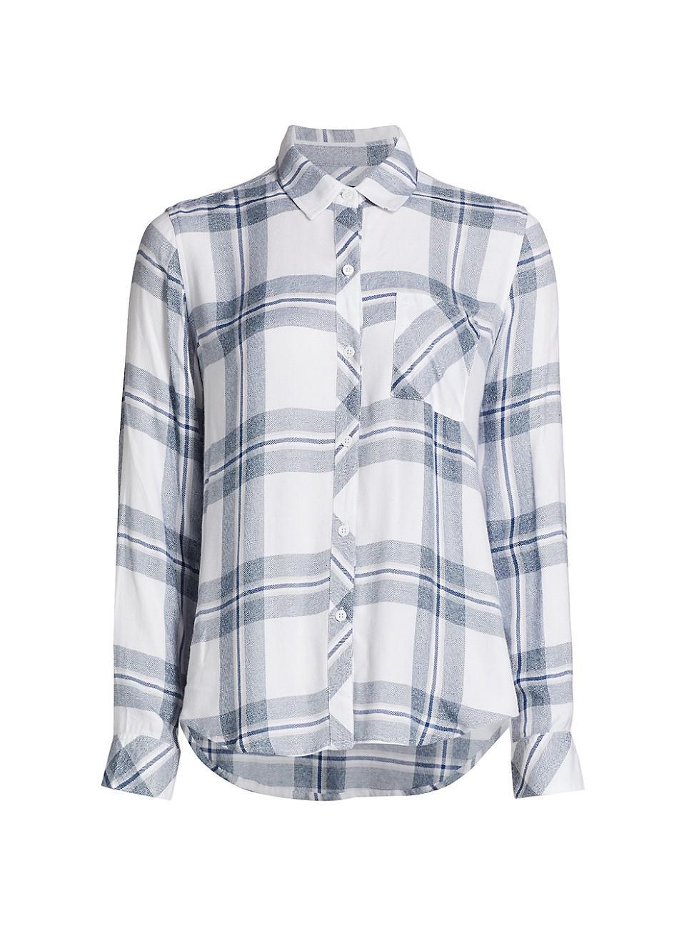 Womens Hunter Plaid Button-Up Shirt product image