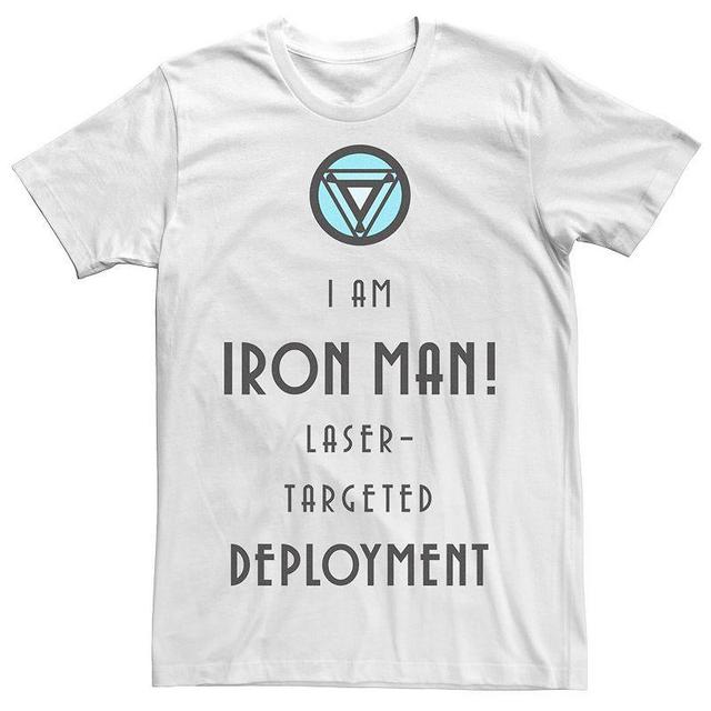 Mens Marvel Iron Man Laser-Targeted Deployment Text Tee Product Image