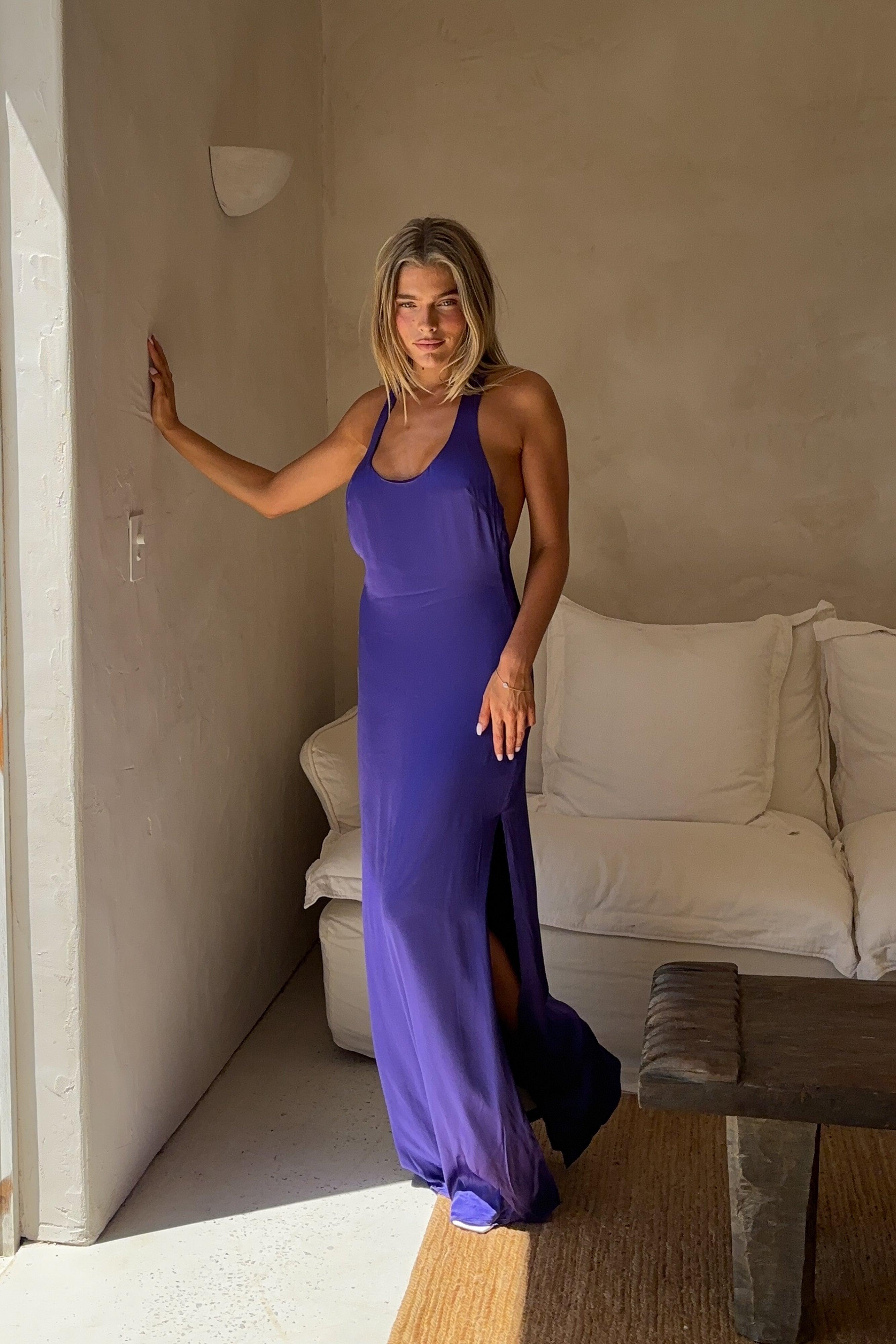 Jacquelyn Racerback Maxi Dress - Deep Purple Product Image